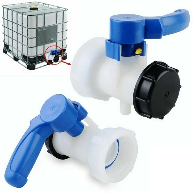 62/75MM IBC CONTAINER Flap Valve Outlet Tap Adapter Stopcock Rain ...