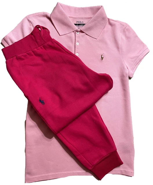 T-shirt polo ragazza Ralph Lauren set pantaloni jogger 6 - 7 (7)