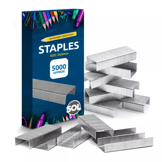 5000 Office Staples 26/6 | Standard Fit 26/6mm Staples for Desktop Staplers