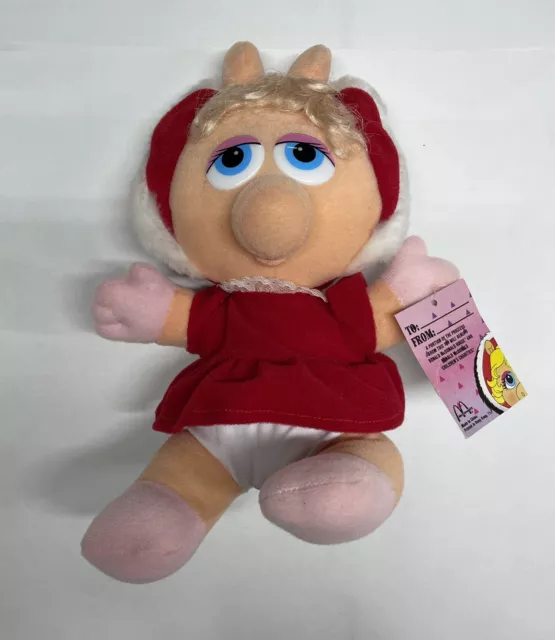 1987 Vintage McDonalds Baby Miss Piggy Plush Christmas Jim Henson Muppet Tags