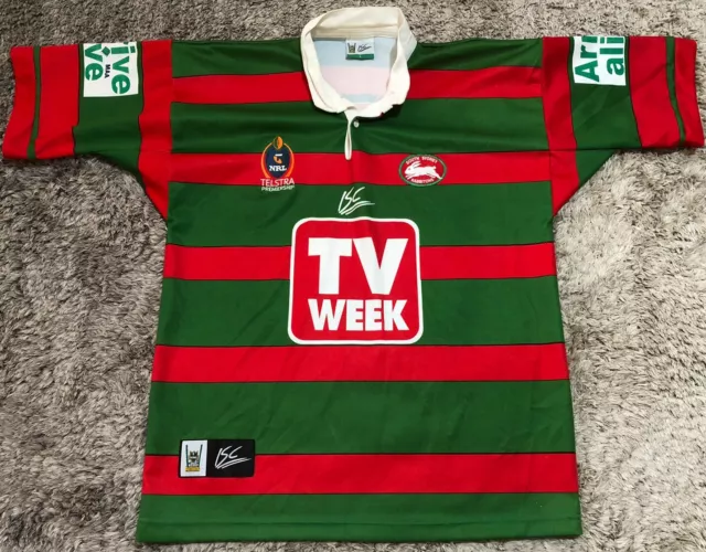 106 Authentic South Sydney Rabbitohs 2002 NRL Jersey TV Week ISC Mens Size L