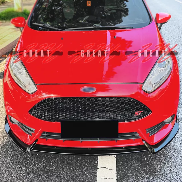 Front stoßstange Spoiler Lip Für Ford Fiesta MK7.5 ST Facelift 2012-2017 Schwarz