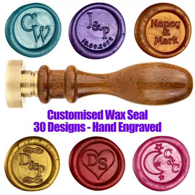 Personalised Wax Seal Stamp | Custom Engraved Wedding Invitations | Letter Seal