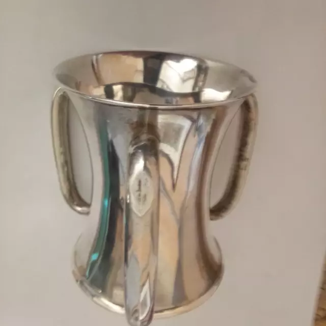Sterling Silver 3 Handled Loving Cup, 92mm Tall.  1903, B'ham    193g