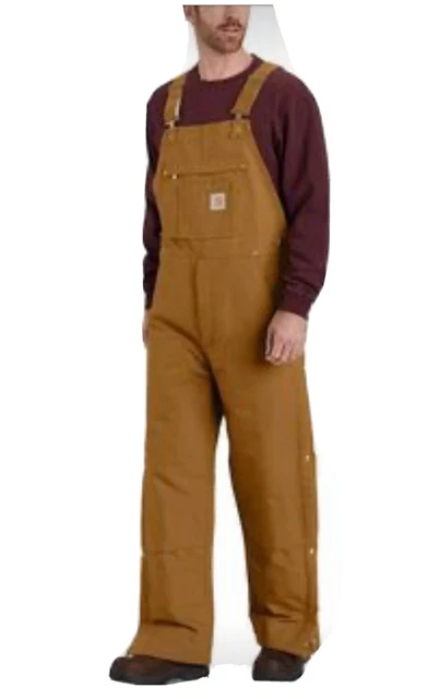 Carhartt mens Loose Fit Firm Duck Insulated Bib Overall XL Regular