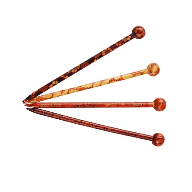 4 pezzi retrò in legno   copricapo gioielli artigianali