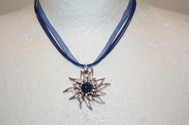 NEW CHOKER Necklace EDELWEISS FLOWER Pendant German Oktoberfest Dirndl