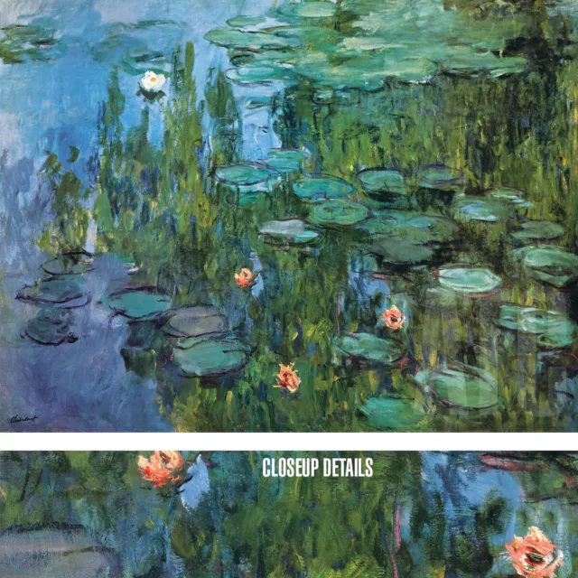 40W"x30H" NYMPHEAS by CLAUDE MONET - LILIES POND LAKE GIVERNY CHOICES of CANVAS