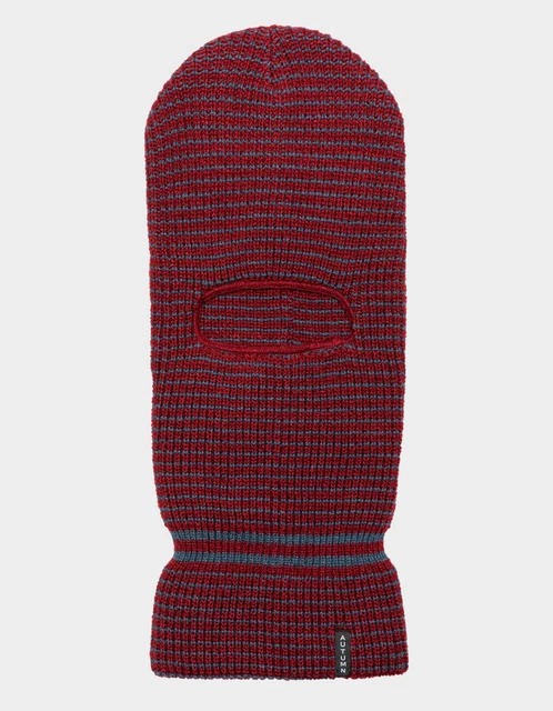 Autumn Balaclava One Size Burgundy 17" Length Headwear Stripe   (fp95)