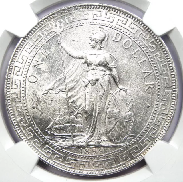 1899-B Great Britain Trade Dollar T$1. Certified NGC Uncirculated Detail. UNC MS