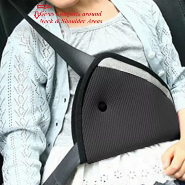 2x Kindersicherheit Auto Sicherheitsgurt Schultergurt Versteller Riemen Pad Abdeckung Clip UK 3
