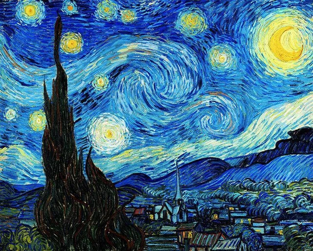 THE STARRY NIGHT (1889) Vincent Van Gogh famous wall art poster print £ ...