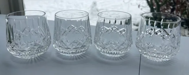 Waterford Lismore 4 Old Fashioned Roly Poly Tumbler Glasses