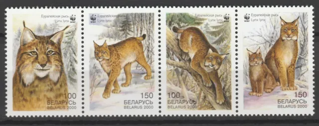 Belarus 2000 WWF Fauna Animals 4 MNH stamps