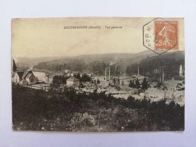 Antique postcard MOUTERHOUSE General View FACTORIES HTS Furnaces in 1929