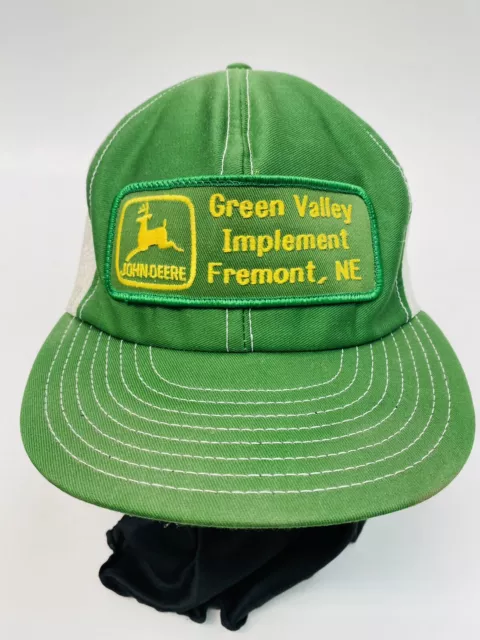 Vtg John Deere Louisville Big Patch Trucker Farm Hat Trucker Snapback Nebraska 2