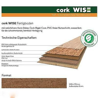 EUR 55,95 per mq *AZIONE* Parquet sughero Pietra Saggia Puro HRT Calcestruzzo Corten 3,78 mq 2