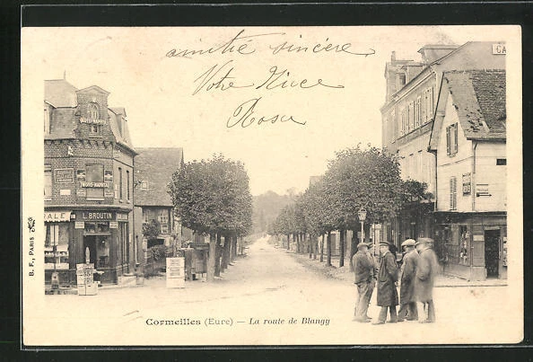 CPA Cormeilles. La route de Blangy, vue de la rue