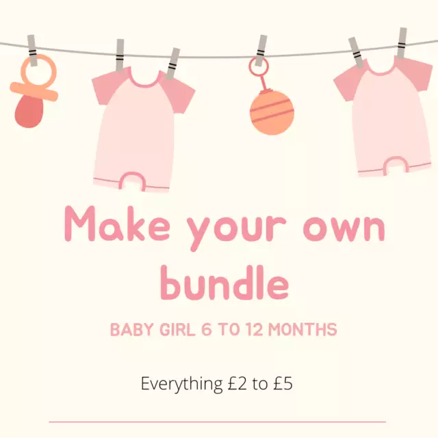 Baby clothes, 6 to 12 months, baby girl, make your own bundle
