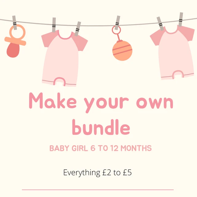 Baby clothes, 6 to 12 months, baby girl, make your own bundle