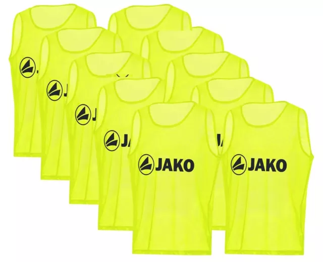 10x JAKO Markierungshemd Leibchen Trainingsleibchen neongelb junior 2612