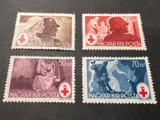 Hungary 1944 Red Cross Funds Stamp Set MH....Free UK Postage