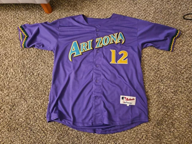 Mark Grace Arizona Diamondbacks 2001 World Series Alt Purple Men's  Jersey