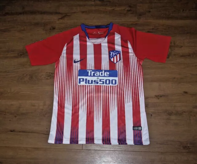 ATLETICO MADRID 2018/2019 HOME FOOTBALL SHIRT NIKE SIZE small