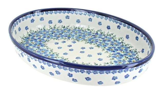 Blue Rose Polish Pottery Kalina Medium Oval Baker