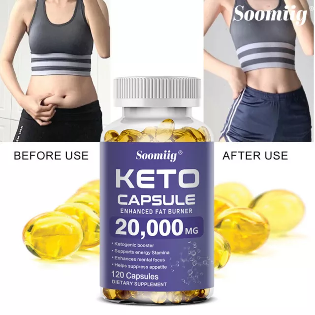 KETO Kapseln 20000mg für Männer und Frauen, schnell abnehmen 120 Kapseln