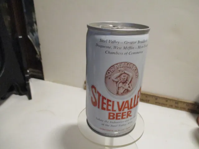 "Steel Valley " 12 Oz Empty Steel Pull Tab Beer Can.  Open Bottom.