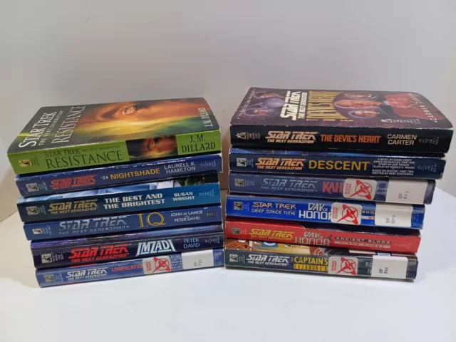 Lote de 12 libros de bolsillo de Star Trek: The Next Generation TNG DSN