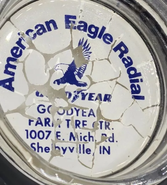 Goodyear American Eagle Radial Tire Advertising Ashtray Shellbyville, In 7