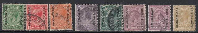 BECHUANALAND-1925-27  set Sg 91-98 - incl both 6d stamps - good to fine used