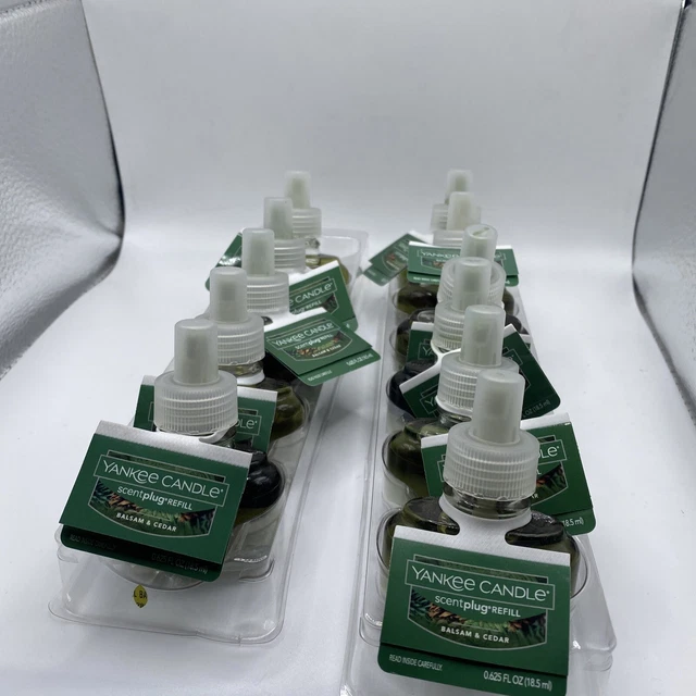 Lot 11 Yankee Candle BALSAM & CEDAR Electric Scent Plug Refills, 0.625 oz Each