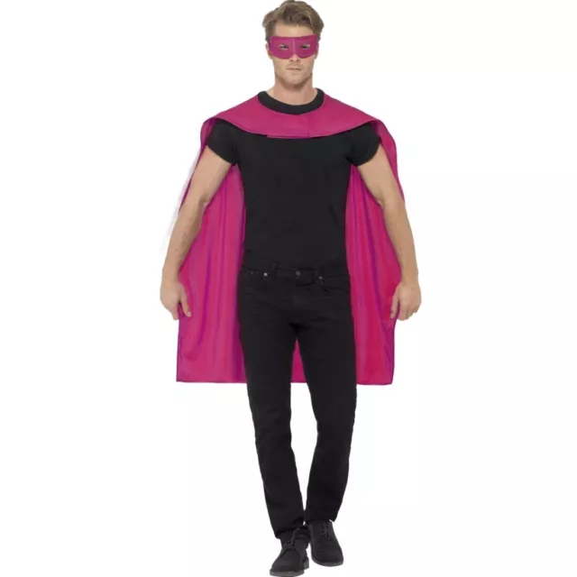 Heldenkostüm mit Maske pink für Damen JGA Super Helden Kostüm Superhero Cape