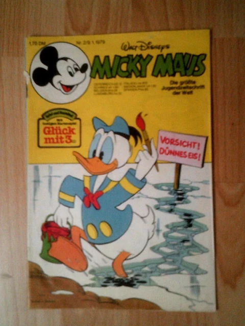 Micky Maus 1979  Nr. 2   mit Beilage "  Glück mit 3 Teil 00  " ohne Schnipp