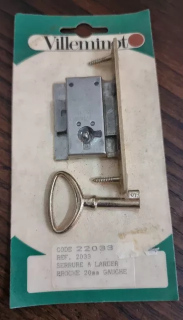 Cerradura del cajón del gabinete del armario de latón vintage 1 llave sellada