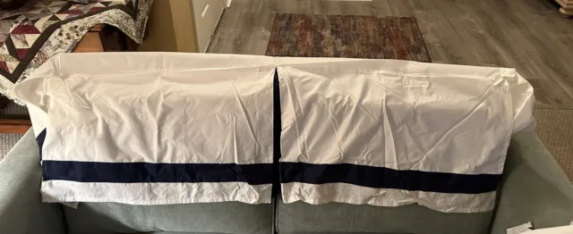 Crib Skirt Navy Blue And White - Fits Standard Cribs 14 Inch Drop Height