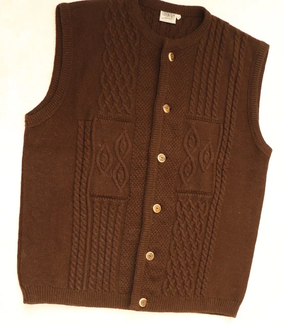 Country Line Zopf Trachten Walk Weste  Gr 54 Wolle Herren Fasching Wiesn Tiroler