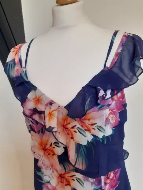 Size 14 Long Floral Adjustable Maxi Dress Purple Floral.Scarlett B*