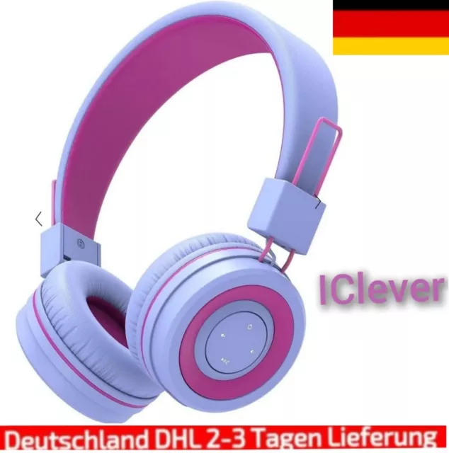 IClever Kinder Bluetooth Kopfhörer, Kinder drahtlose Kopfhörer mit MikrofonBHT02