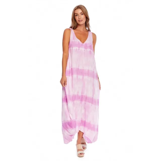Mud Pie Women's Hyatt Lilac Tie Dye Maxi Dress Size Med (8-10)  NEW