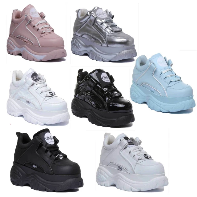 Buffalo Femmes Plateforme Cuir Baskets en Divers Couleurs Tailles UK 3 - 8