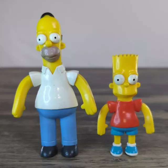 THE SIMPSONS HOMER & Bart Simpson Vtg Bendable Rubber Figure Toy 2002 ...