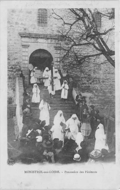 CPA 43 MONISTROL SUR LOIRE PROCESSION DES PENITENTS (animée