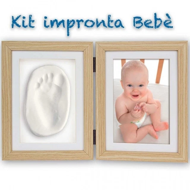 Kit Impronte Neonato Newlemo - Cornice Con Portafoto Per Mani E Piedi, Bianco - Foto 4