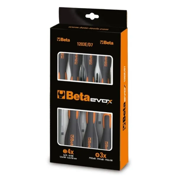 Giraviti Giravite SET 8 Pezzi  | 5 a Taglio e 3 a Croce Phillips BETA TOOLS 1203