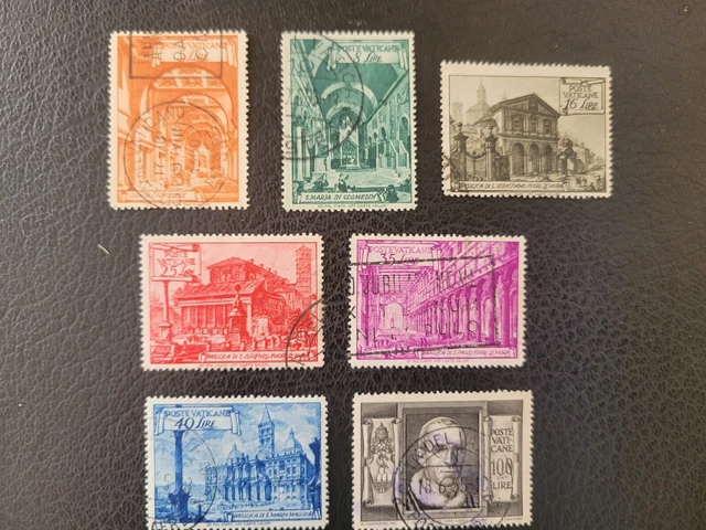 Vatican City #124-25, 127-31 Used, 1949 Part Set,  Scott Catalog Value $ 14.75