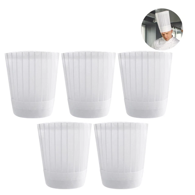 5 Pcs Chef Waiter Cap Food Service Hat Flex Hats for Men Mens Fitted Frosted